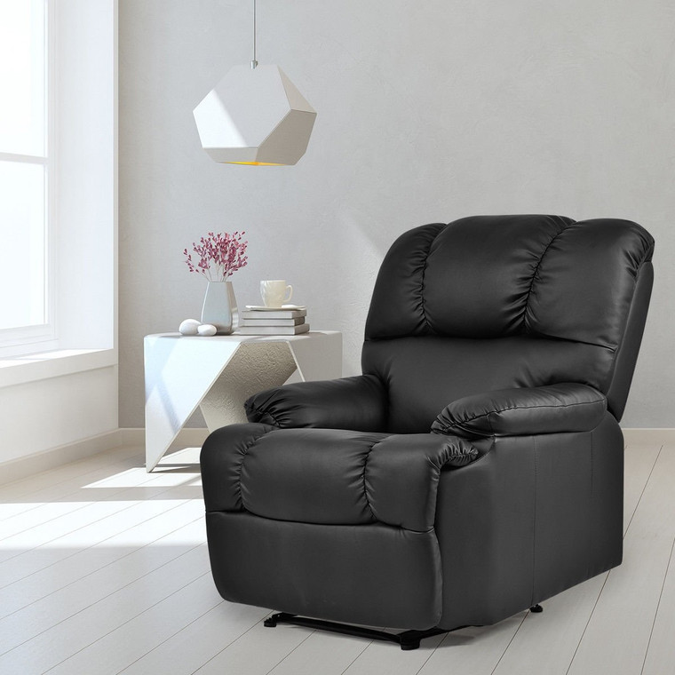 Recliner Massage Sofa Chair Deluxe Ergonomic Lounge Couch Heated W/Control-Black HW52719BK