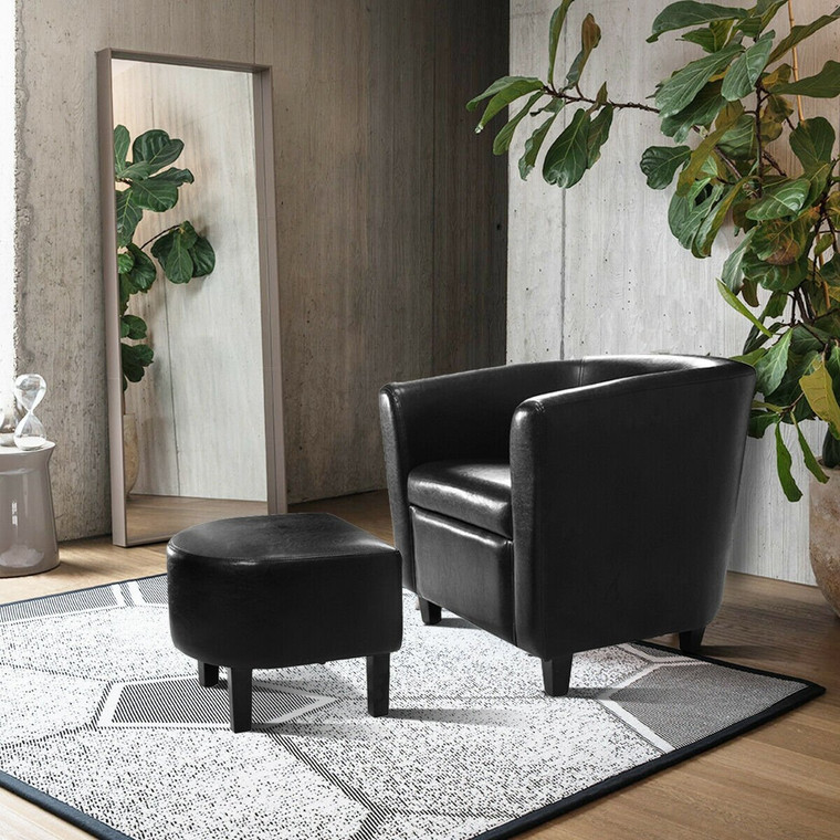 Modern Leisure Arm Chair With Ottoman HW53998