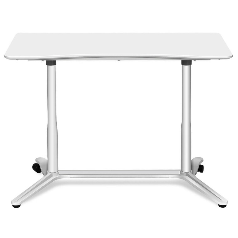 Height Adjustable Pc Laptop Computer Desk-White HW54015WH