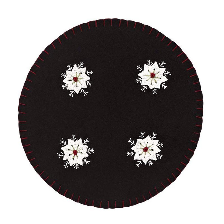 Christmas Snowflake Tablemat Felt Embroidered 13 Set Of 6 34822