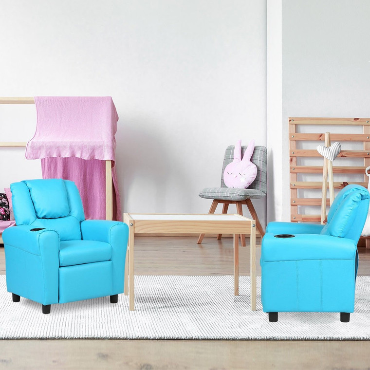 Kids Recliner Armchair Sofa-Blue HW54210BL