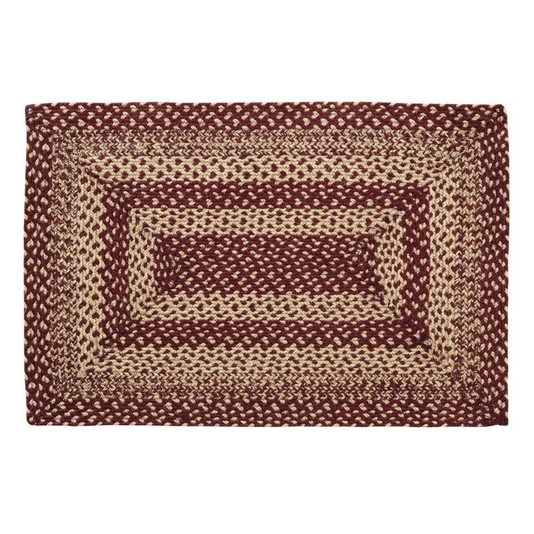 VHC Brands Burgundy Tan Jute Rectangle Rug 20X30 9500