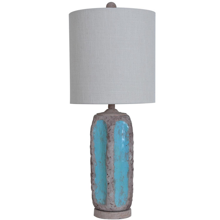 CVAP-X-1714 Turquoise 32" Table Lamp with Natural Linen Shade
