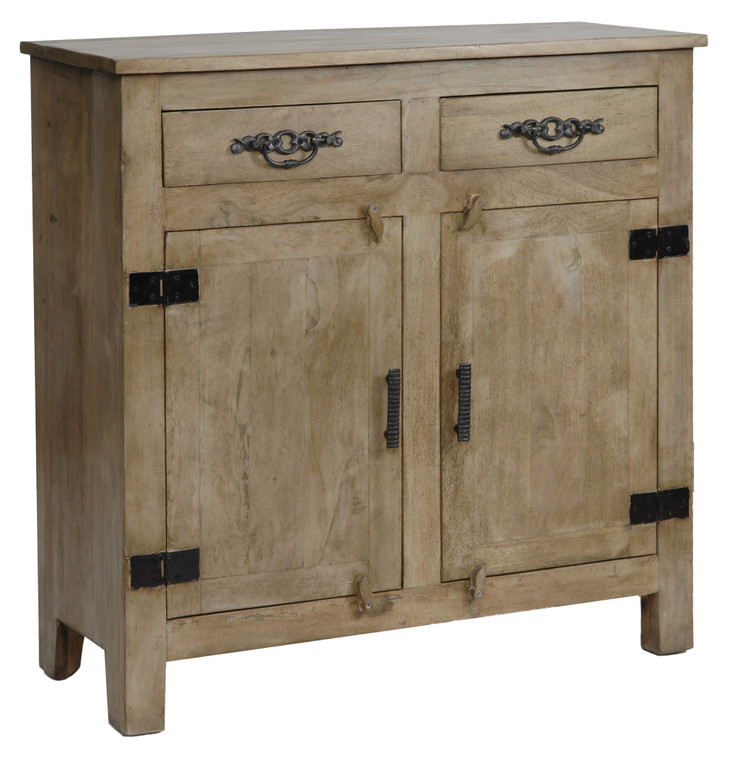 CVFN-X-R307 Mango Wood Grey 2 Door and 2 Drawer Cabinet