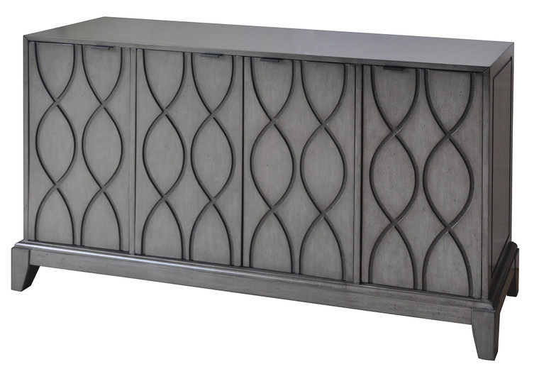 CVFZ-X-R1639 Grey Wave Pattern 4 Door Sideboard