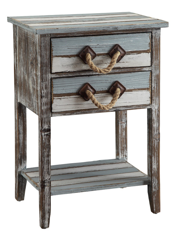 CVFZ-X-R693 Weathered Wood 2 Drawer Accent Table