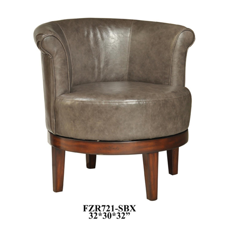 CVFZ-X-R721 Grey Leather Swivel Chair
