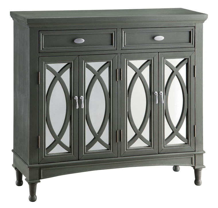 CVFZ-X-R947 Grey & Mirrored 4 Door and 2 Drawer Sideboard