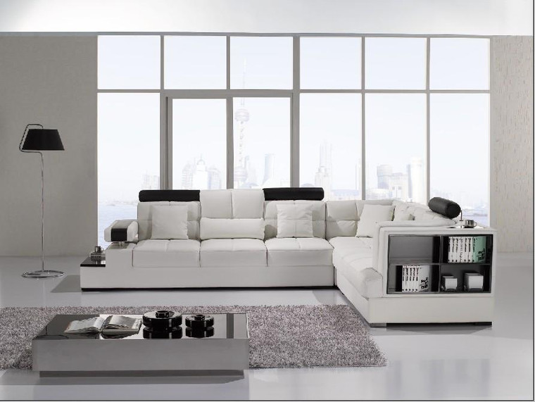 Divani Casa Modern White Leather Sectional Sofa VGYI117 By VIG Furniture