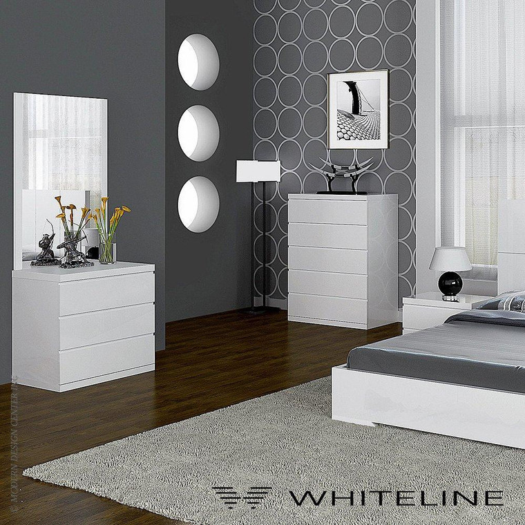 Whiteline White Anna Single Dresser DR1207S-WHT