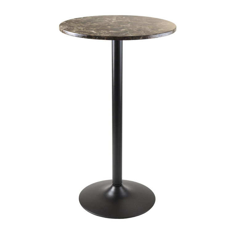 Winsome Cora Round Bar Height Pub Table With Faux Marble Top 76124