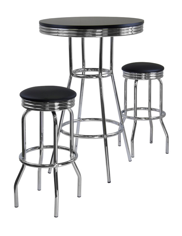 Winsome Summit 3 Piece Pub Table Set, Includes 2 Swivel Stool 93338
