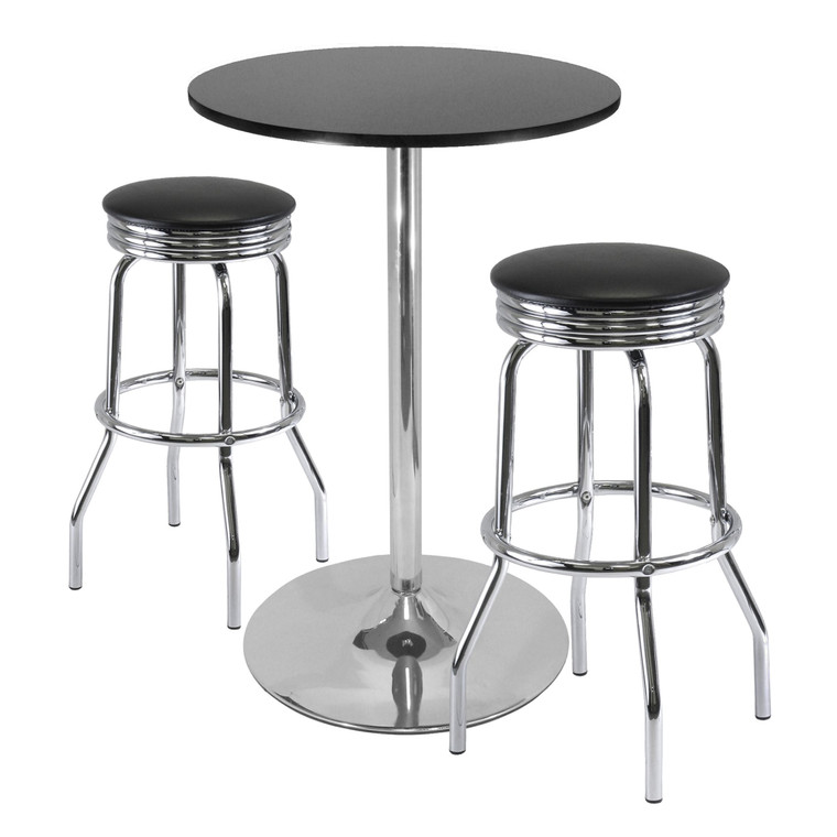 Winsome Summit 3-Piece Pub Table Set, 28" Table And 2 Stools 93380