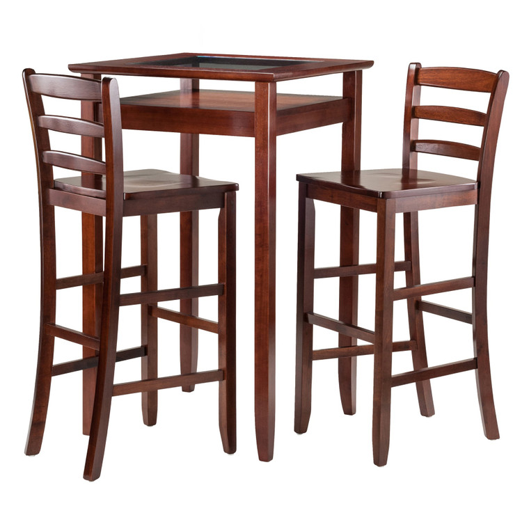 Winsome Halo 3 Piece Pub Table Set With 2 Ladder Back Stools 94386
