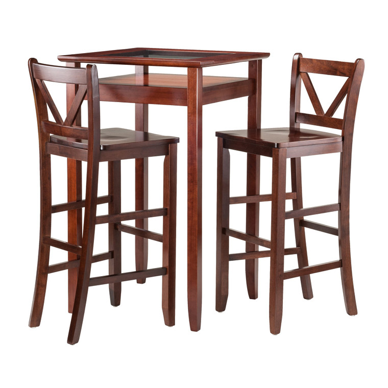 Winsome Halo 3 Piece Pub Table Set With 2 V-Back Stools 94586