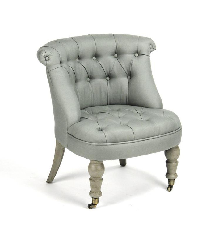 Zentique Amelie Gray Tufted Slipper Chair - CF003 432 I