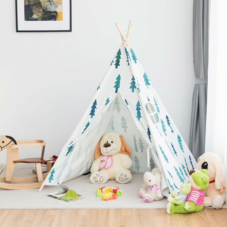 5'5 Indian Play Tent Teepee Children Playhouse Sleeping Dome HW61362