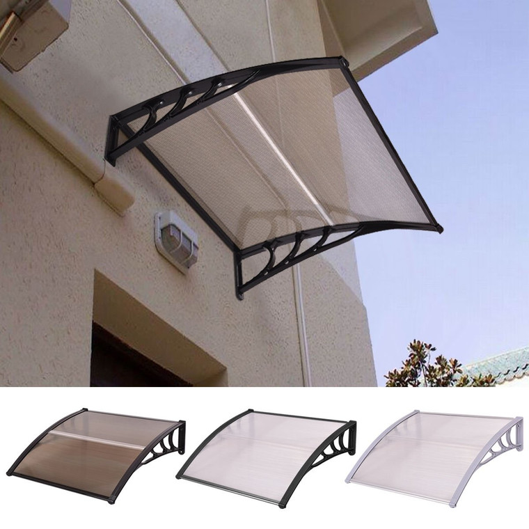 40" x 40" Outdoor Polycarbonate Front Door Window Awning Canopy-Brown