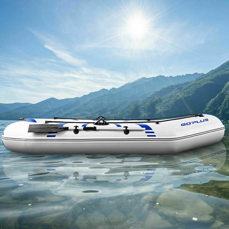 2-3 Person Inflatable Air Pump Fishing Boat With Oars-Blue