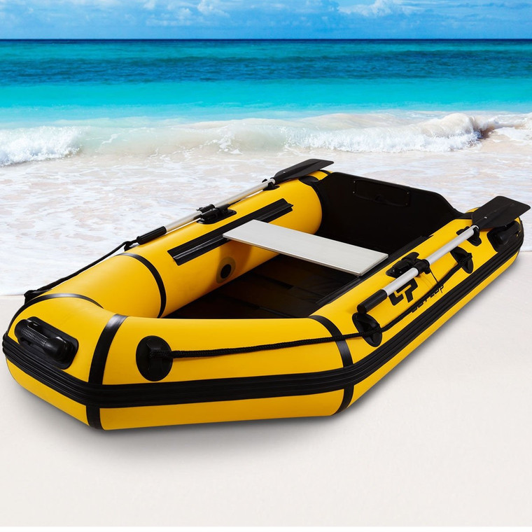 Goplus 2 Person 7.5 Ft Inflatable Fishing Tender Rafting Dinghy Boat-Yellow OP3695YE