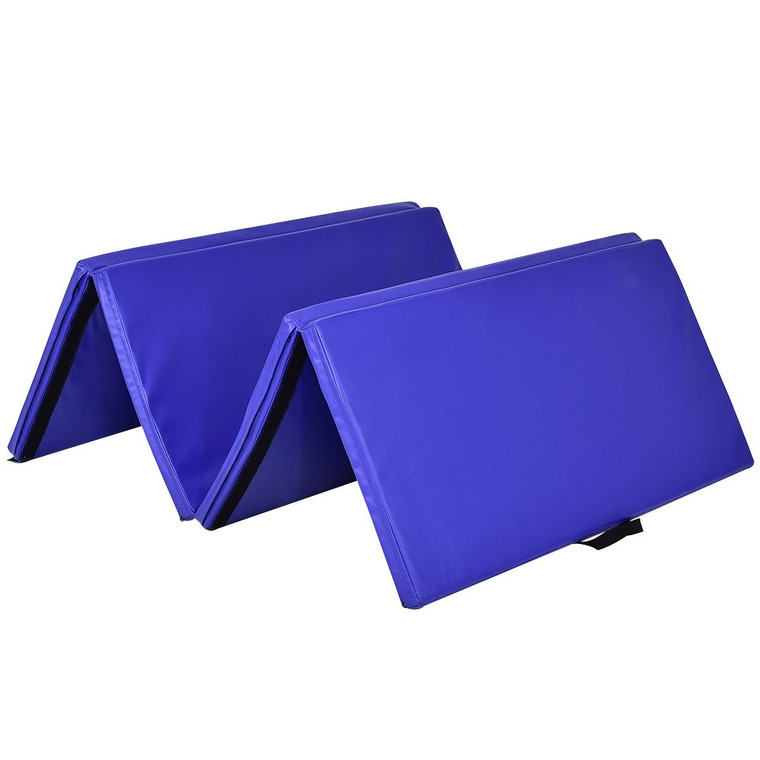 4' X 8' X 2" Folding Panel Gym Fitness Exercise Mat Gymnastics Mat-Blue SP35512BL