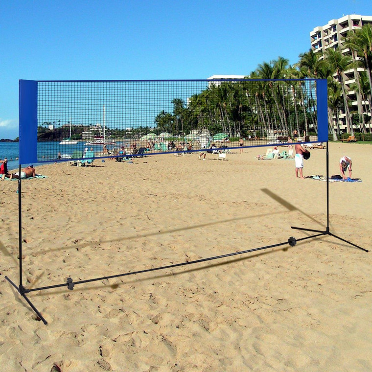 Portable 10' X 5' Beach Badminton Training Net W/ Carrying Bag SP35631