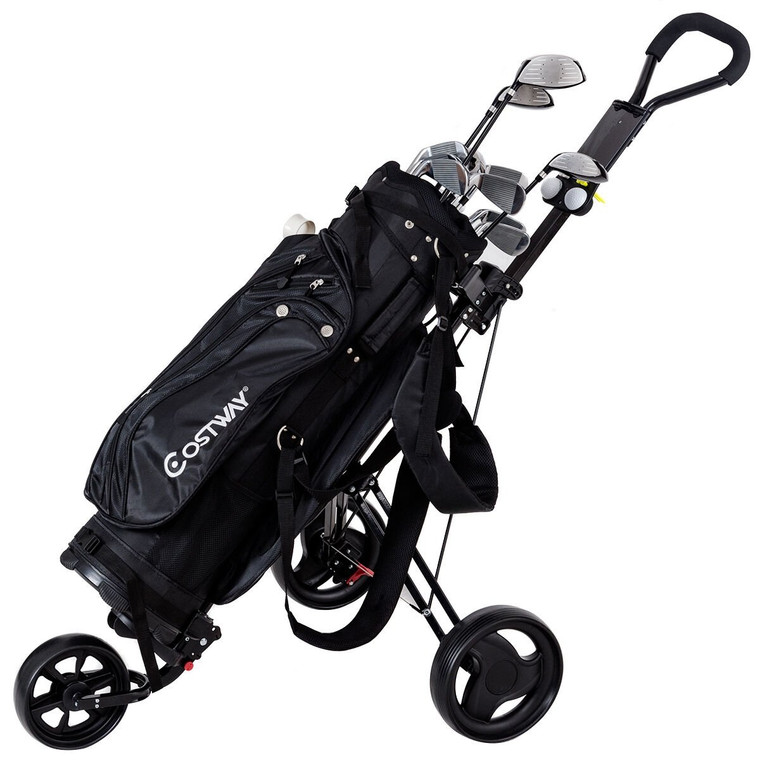 Lightweight Foldable Steel Golf Cart With Adjustable Bag Strap SP35773