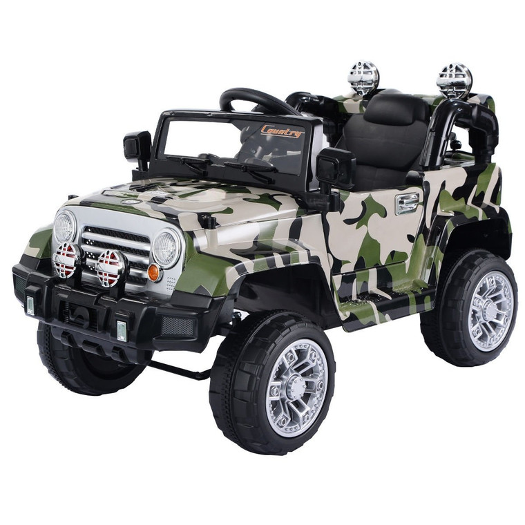 12 V Kids Ride On Truck With Mp3 + Led Lights-Camo TY324103CAMO