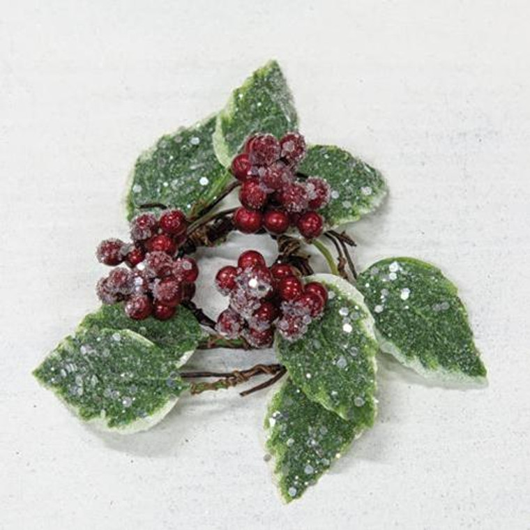 Winterberry Holly Candle Ring 1.5" FXBR2741 By CWI Gifts