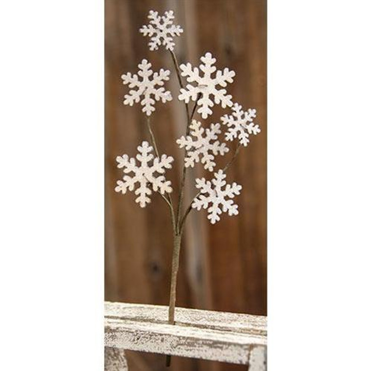 Wooden Snowflake Pick 13" FXQ96670B By CWI Gifts