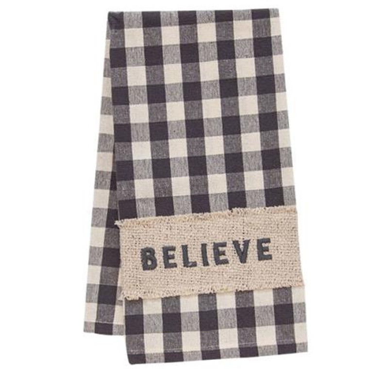 Believe Buffalo Check Dish Towel G104144 By CWI Gifts