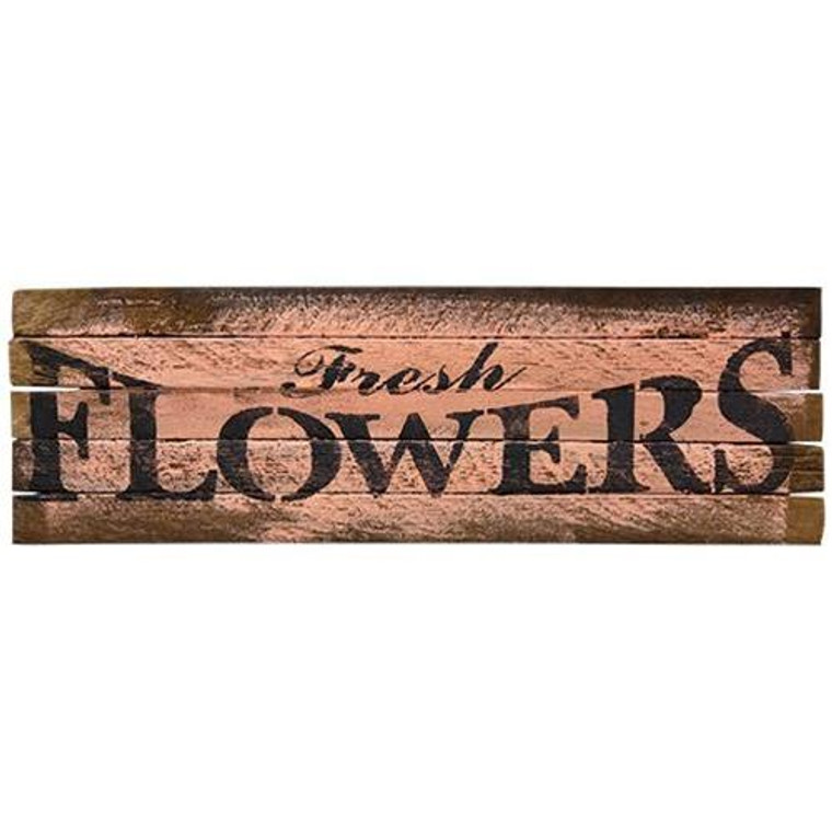 Fresh Flowers Lath Sign Asstd. (Pack Of 6) G19108 By CWI Gifts