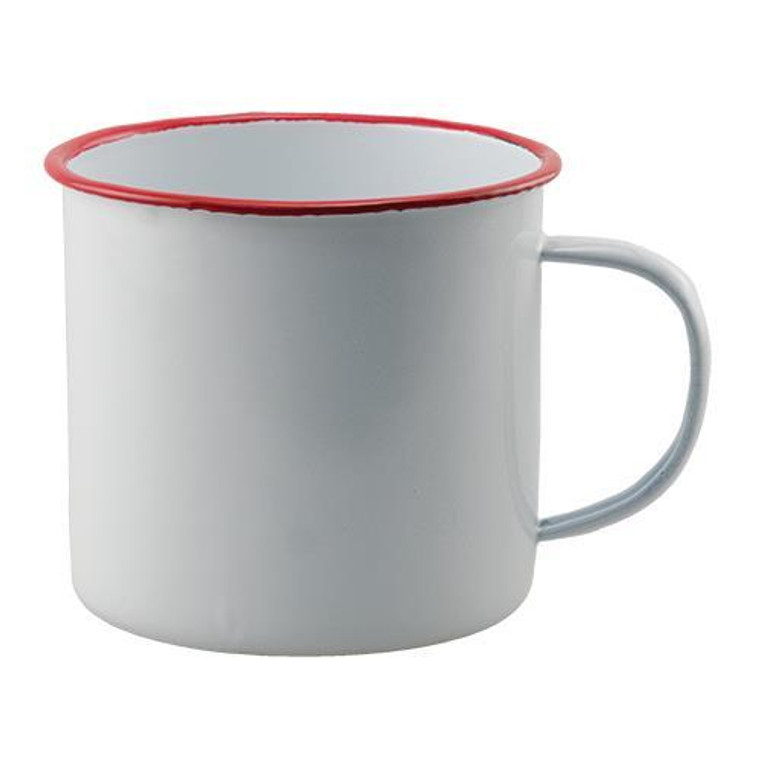 Red Rim Enamel Soup Mug G2009 By CWI Gifts