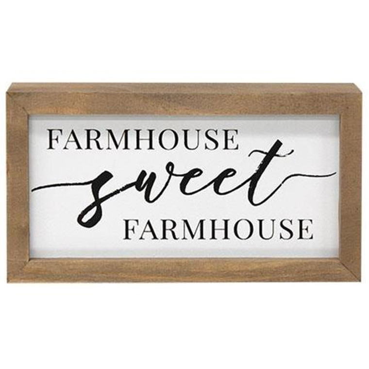Farmhouse Sweet Farmhouse Framed Box Sign G34221A By CWI Gifts