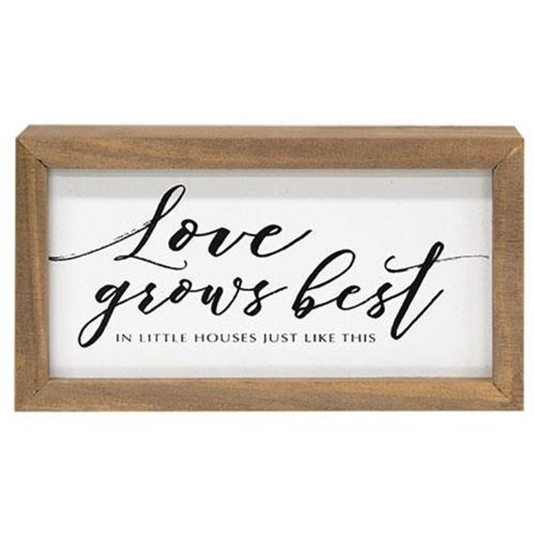 *Love Grows Best Framed Box Sign G34221B By CWI Gifts