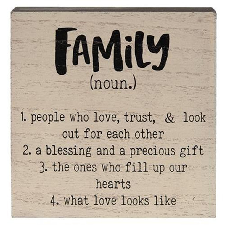Family Definition Box Sign G34470 By CWI Gifts