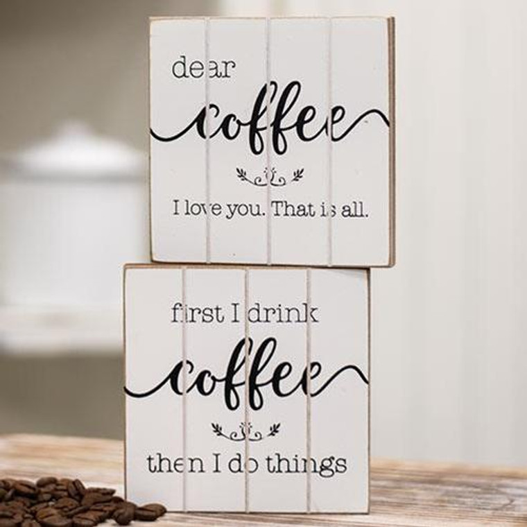 Dear Coffee Block 2 Asstd. (Pack Of 2) G34525 By CWI Gifts