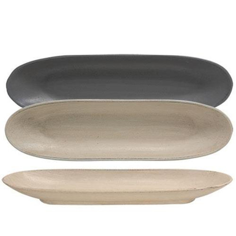 Farmhouse Colors Oval Tray 3 Asstd. (Pack Of 3) G34584 By CWI Gifts