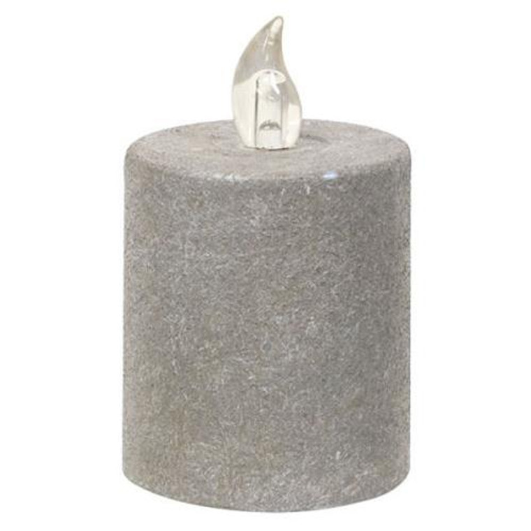 Cement Look Flame Timer Pillar 2.25" X 2.5"
 G84667 By CWI Gifts