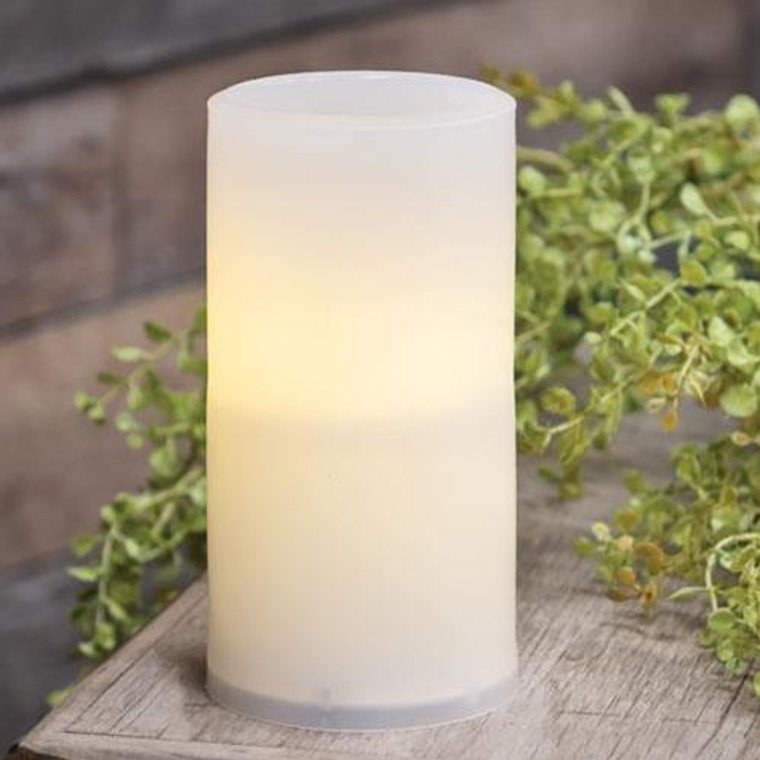 Warm Light White Timer Pillar Candle 3X6 G84755 By CWI Gifts