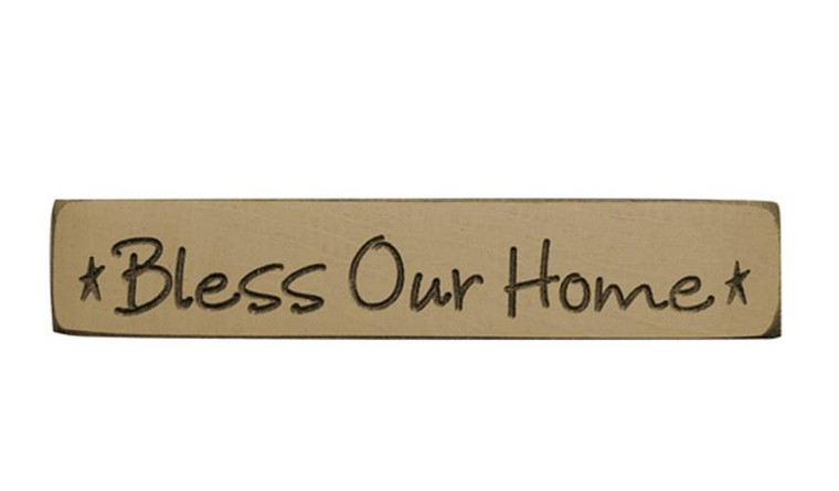 Bless Our Home Engraved Block 9" G9005 By CWI Gifts