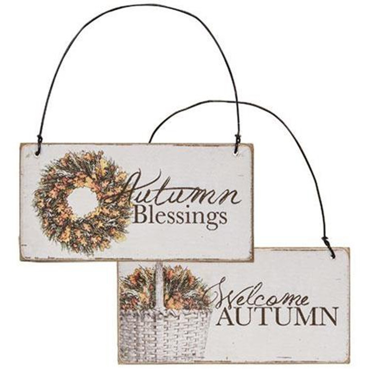*Autumn Blessings Ornament 2 Asstd. (Pack Of 2) G90732 By CWI Gifts