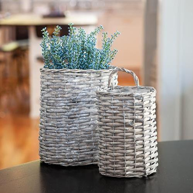 2/Set Gray Willow Oval Baskets GBB8S088 By CWI Gifts