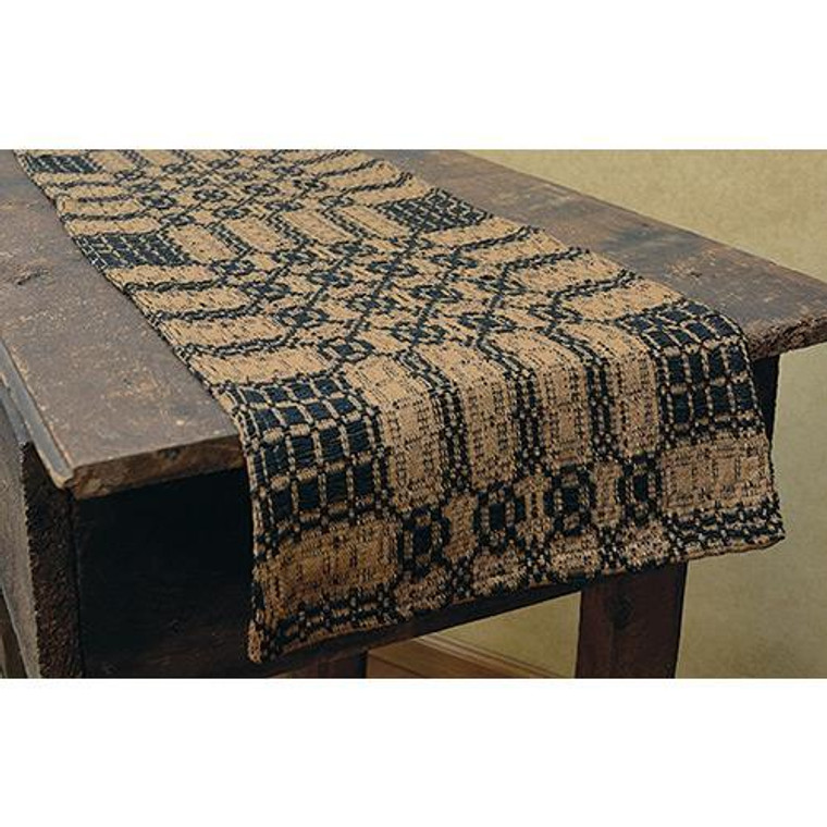 Black/Mustard Woven Long Runner GBM66LR By CWI Gifts