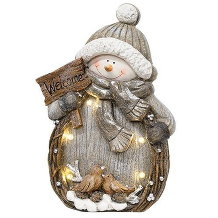 Led Resin Welcome Snowman GCHD759 By CWI Gifts