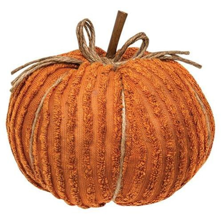 8" Orange Chenille Pumpkin GCS375111 By CWI Gifts