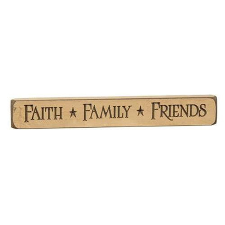 Faith Family Friends Engraved Block 12" GE1208 By CWI Gifts