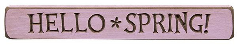Hello Spring Engraved Block 12" GE8291 By CWI Gifts
