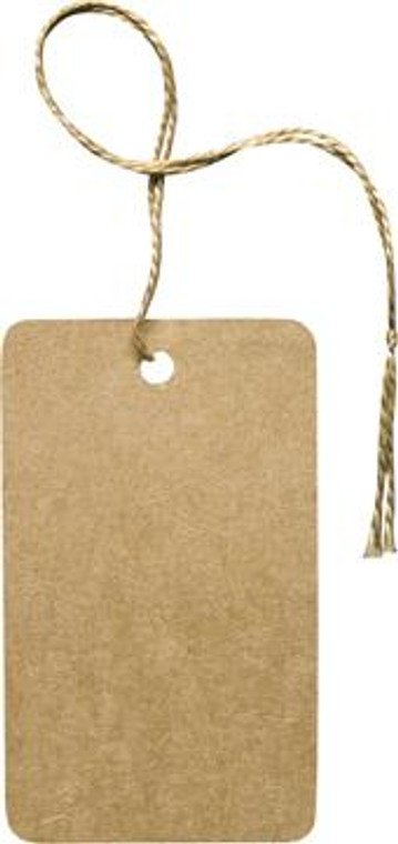 100/Pkg Kraft String Tags - 2-1/2"X1-1/2" GKST25 By CWI Gifts