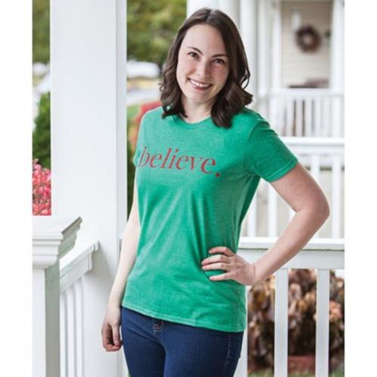 *Believe T-Shirt Heather Green Medium GTXBM By CWI Gifts